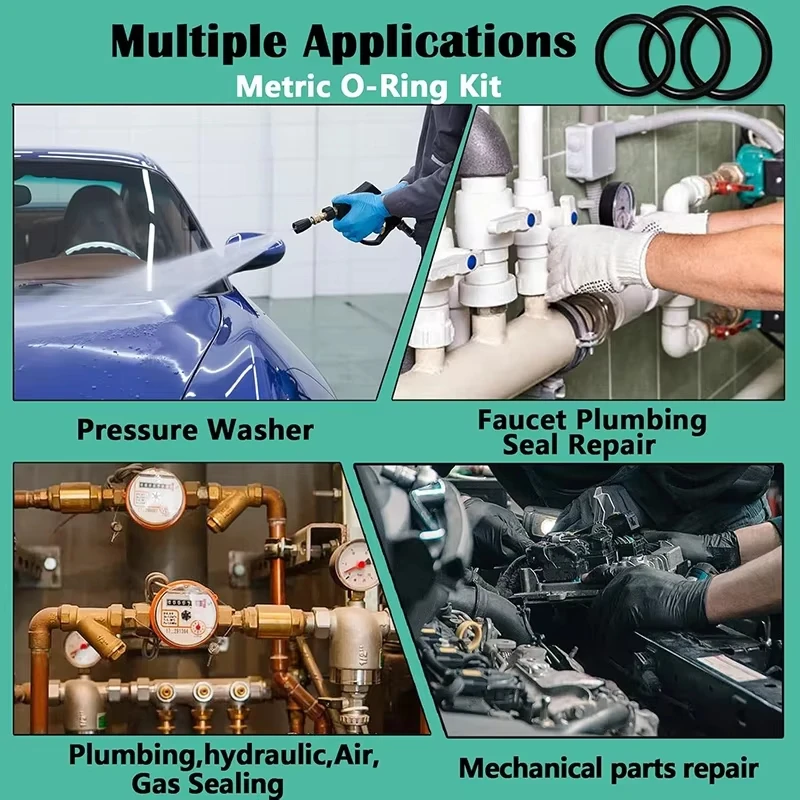 Nitrile Rubber O Ring Kit for Sealing and Repair - Oil & Heat Resistant