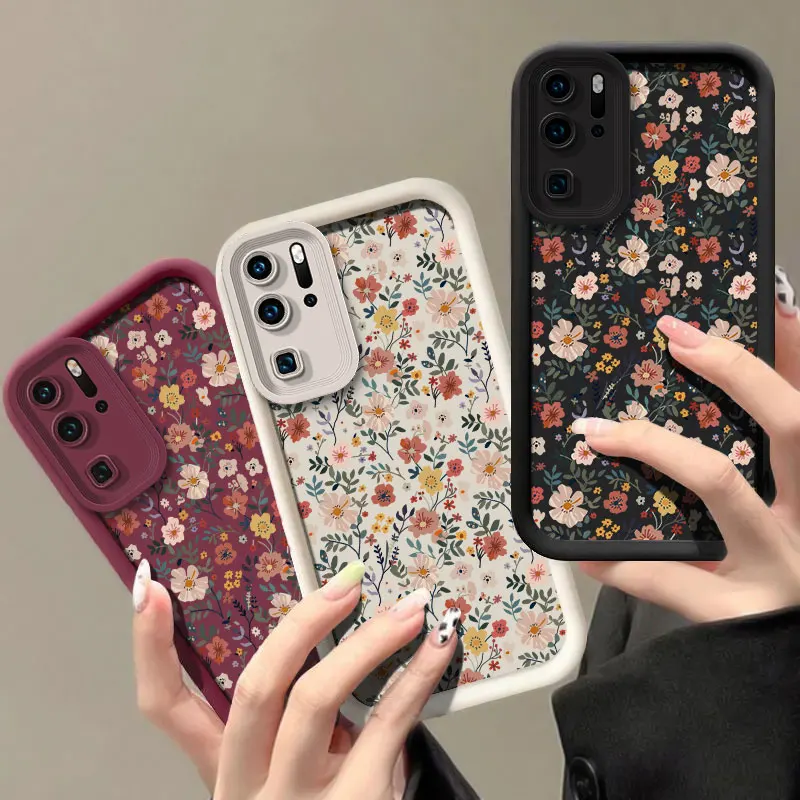 Vibrant Floral Shockproof Silicone Phone Case with Camera Lens Protection