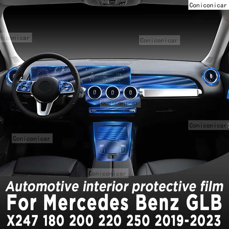 

For Mercedes Benz GLB X247 220 250 2019-2023 Gearbox Panel Navigation Automotive Interior Screen Protective Film TPUAnti-Scratch