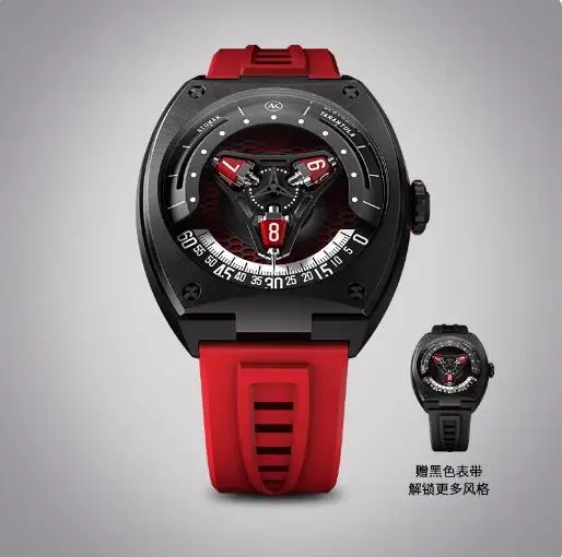 ATOWAK/エットーレドリフト4アームワンダリングアワー/自動巻き/スイス製 Atowak-Three-Dimensional Star Wheel Watch for Men, Automatic