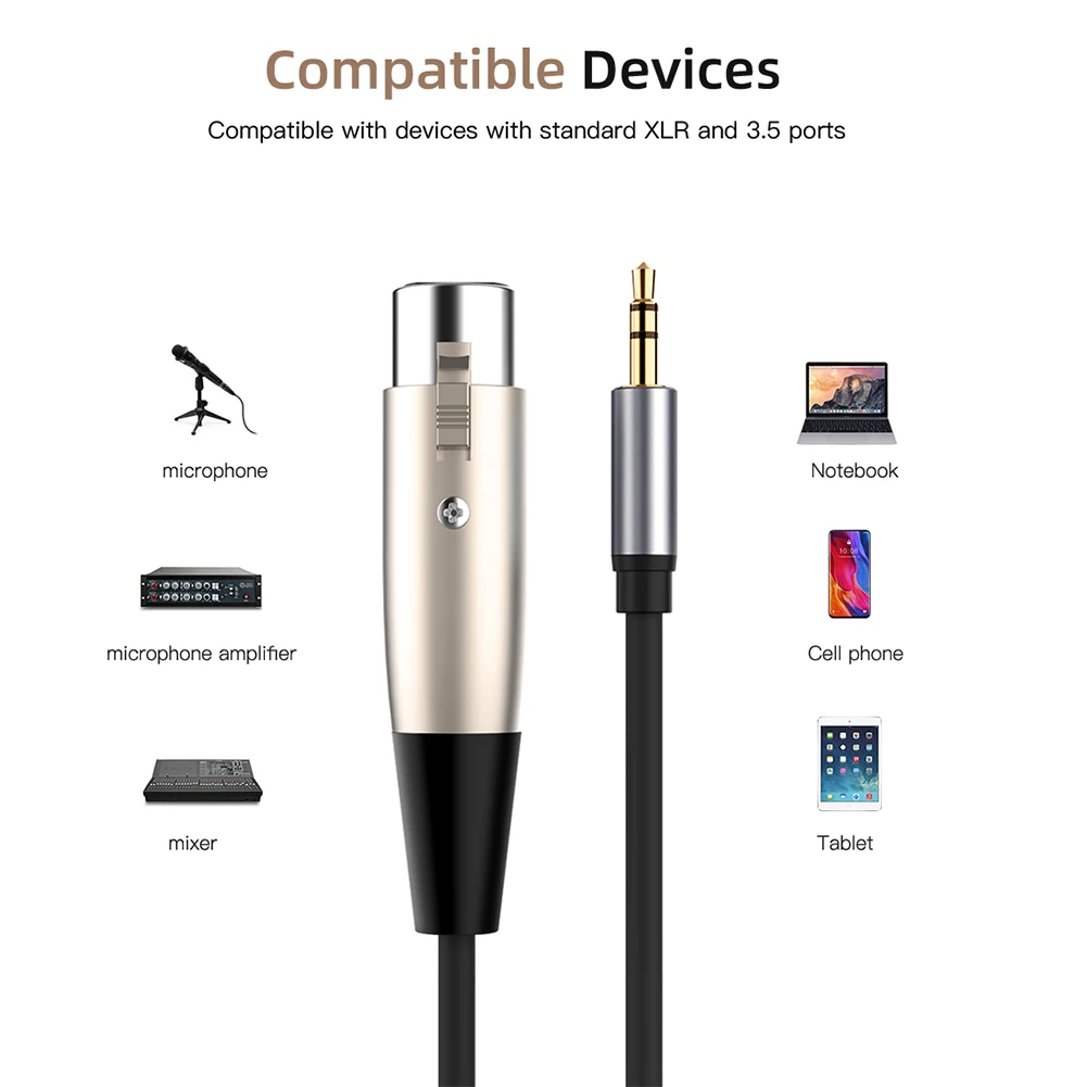 -  ̺   ̺  ڵ, ͼ ũ PC, 3.5mm -XLR ̺, 1.5m