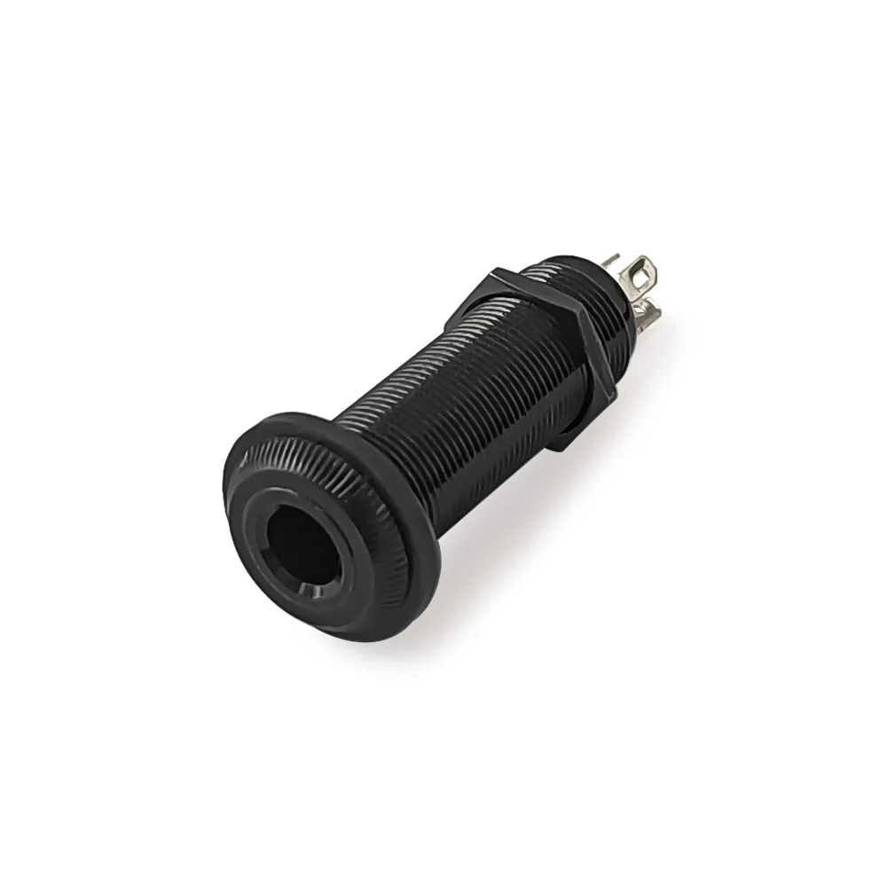 High-Quality Brass Stereo Guitar Output Jack - Anti-Noise Ribbed Tube Design