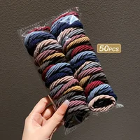 50pcs Girl Mixed Color Simple Hair Ties Hair Accessories
