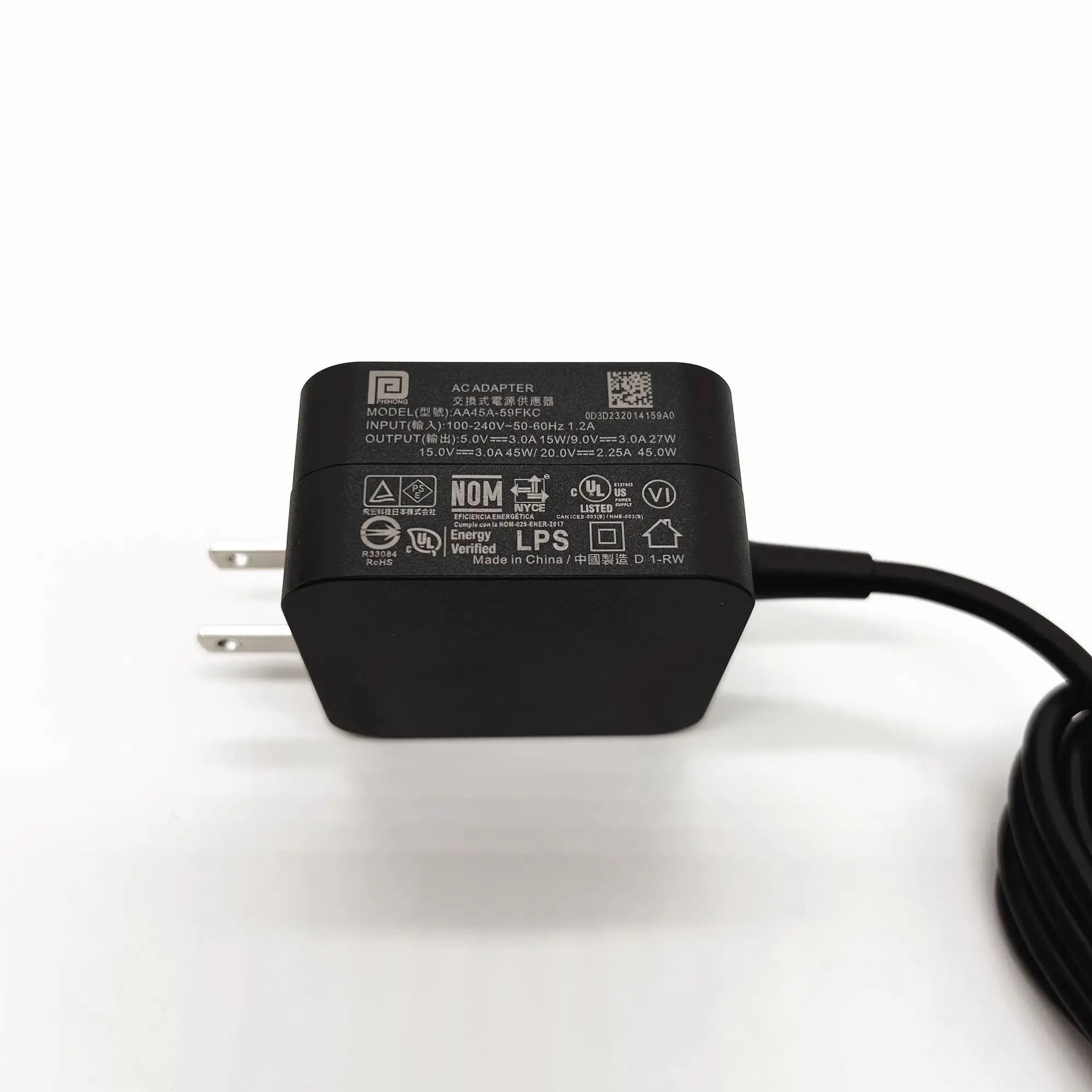 오리지널 AA45A-59FKC 20V 2.25A 45W USB-C 타입 C AC 어댑터 충전기 (스팀덱 전원 공급용) AA45A-59FKD W20-045N1A 미국 플러그