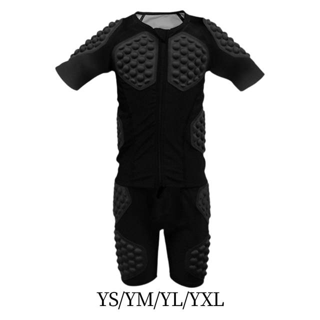 Kids Anti Impact Sports Chest Protective Clothing Breathable Padded Tops Short Sleeve Shirt for Basketball Skidding Football