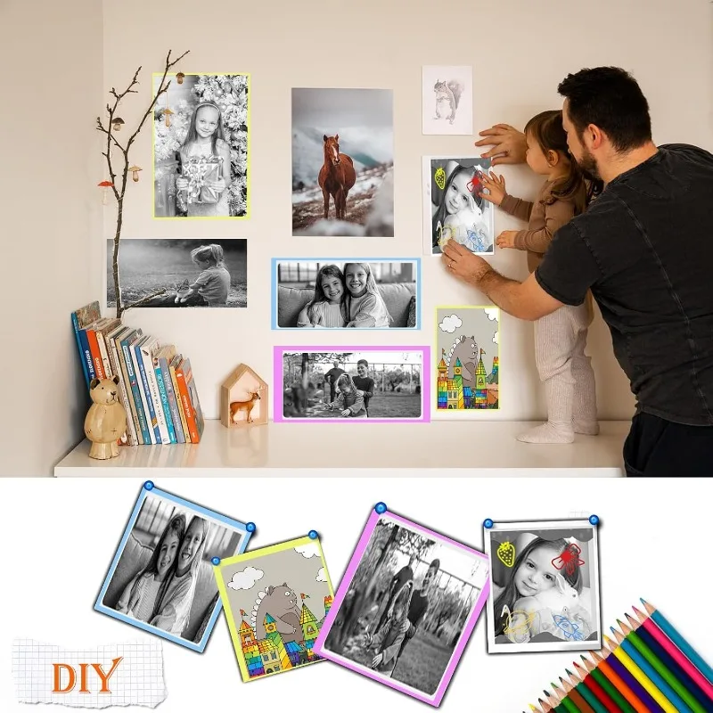 Kids Instant Camera Refill Print Paper Non-Adhesive Photo Printer Thermal Paper Rolls for Portable Mobile Printer, Candy Color