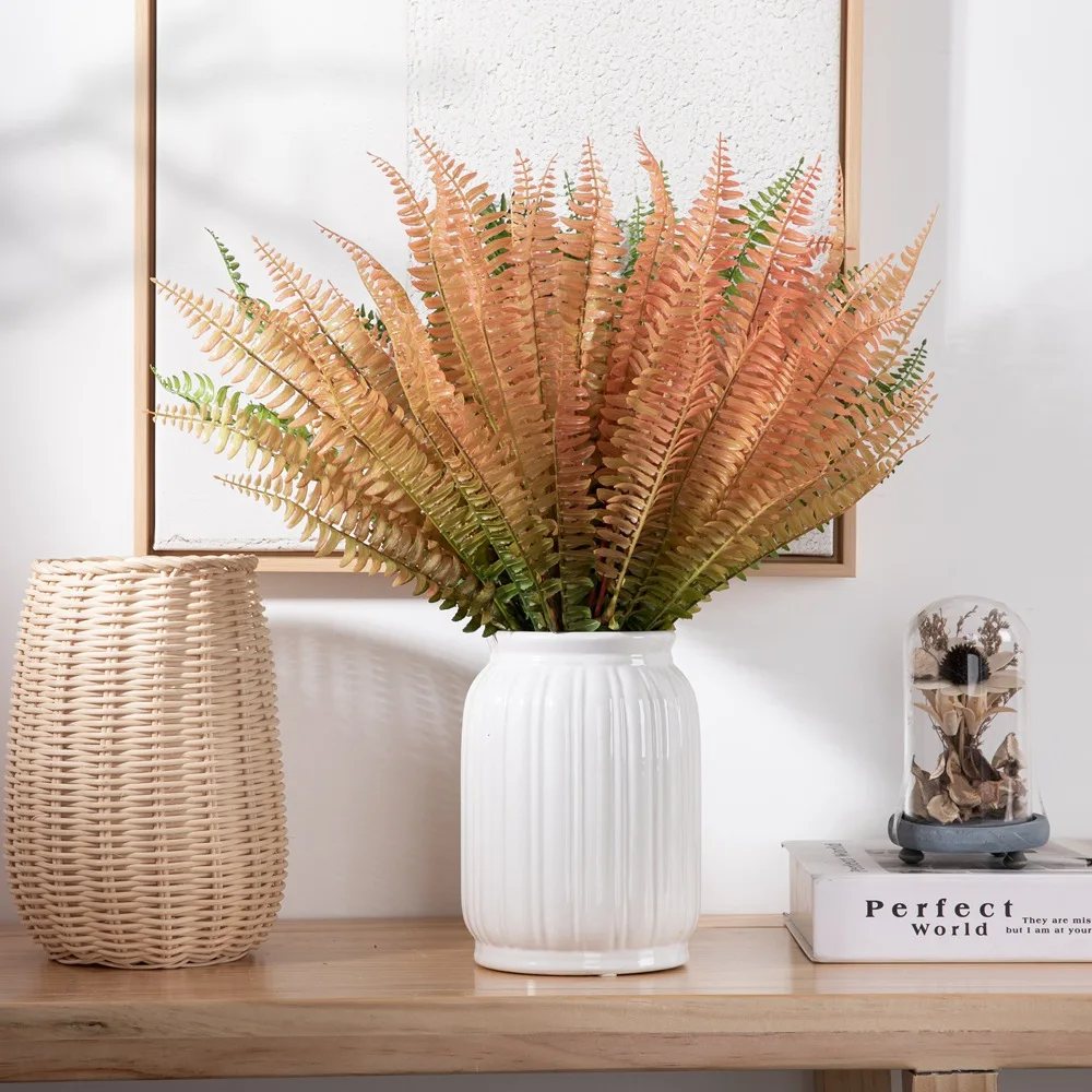 

Artificial Plastic Flowers Home Wedding Christmas Decor Bouquet Polish Grass Fake Flower Green Plants Crafts Accessories Leaves