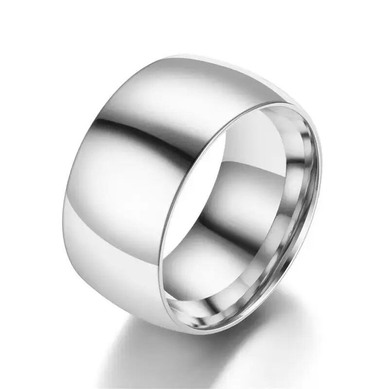 Inside and Outside Curved Smooth Stainless Steel Ring Set Couple Rings for Men Women 4mm6mm8mm12mm Wide