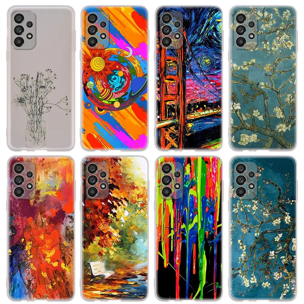 Чехол для Samsung A13 A33 A53 A73 A32 A42 A52 A72 5G A71 A51 A41 A31 A21S A30 A50 A70 4G чехол Ван Гога Art Spray |