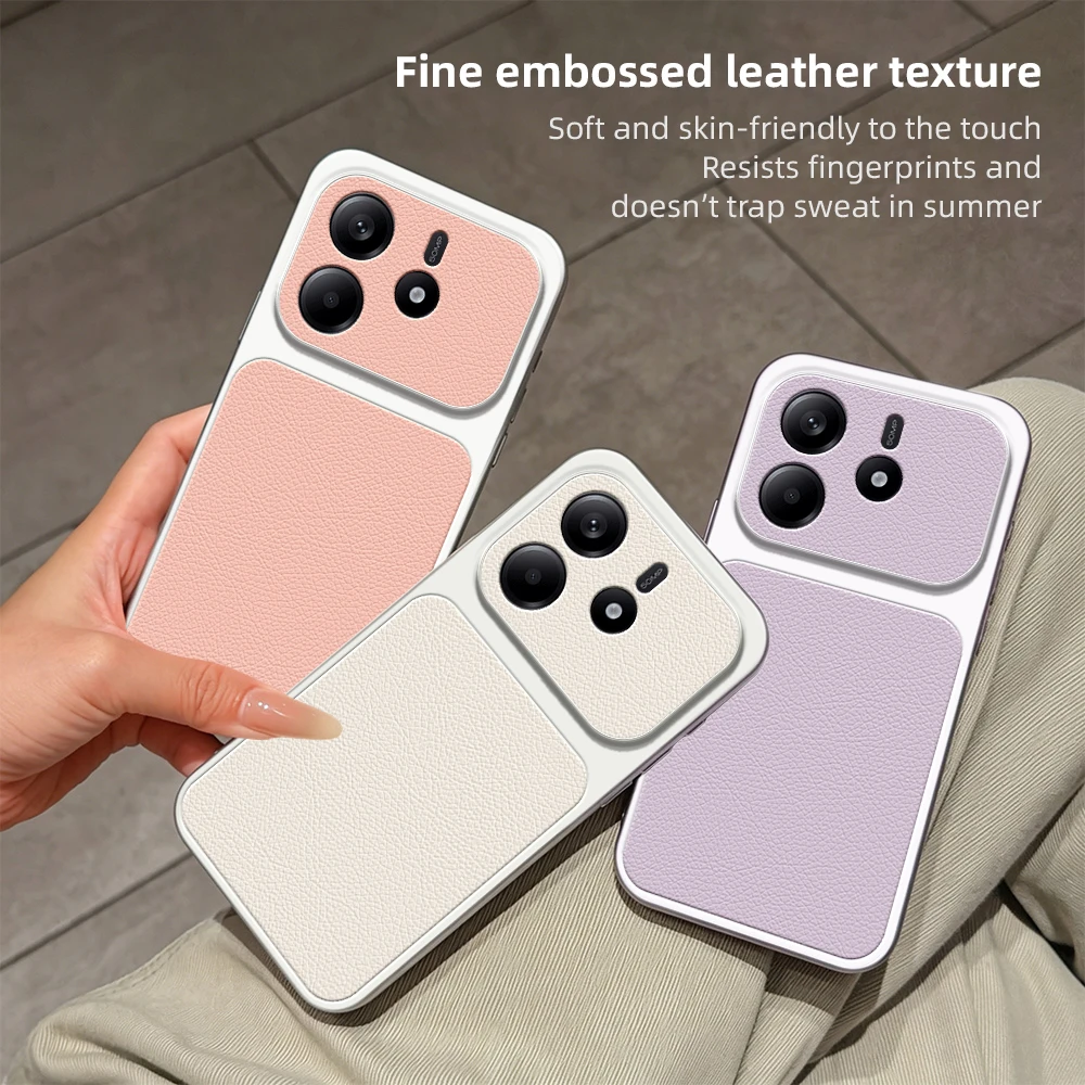 Luxurious Matte Leather Phone Case with Lens Protection