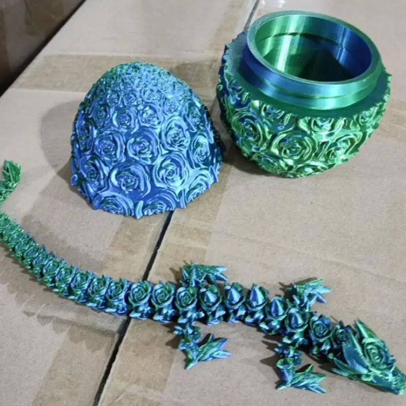 

Creative Crystal Dragon Toy Fidget Surprise Ornament 3D Printed Dragon Egg Articulated Dragon With Flexible Joints For Kids