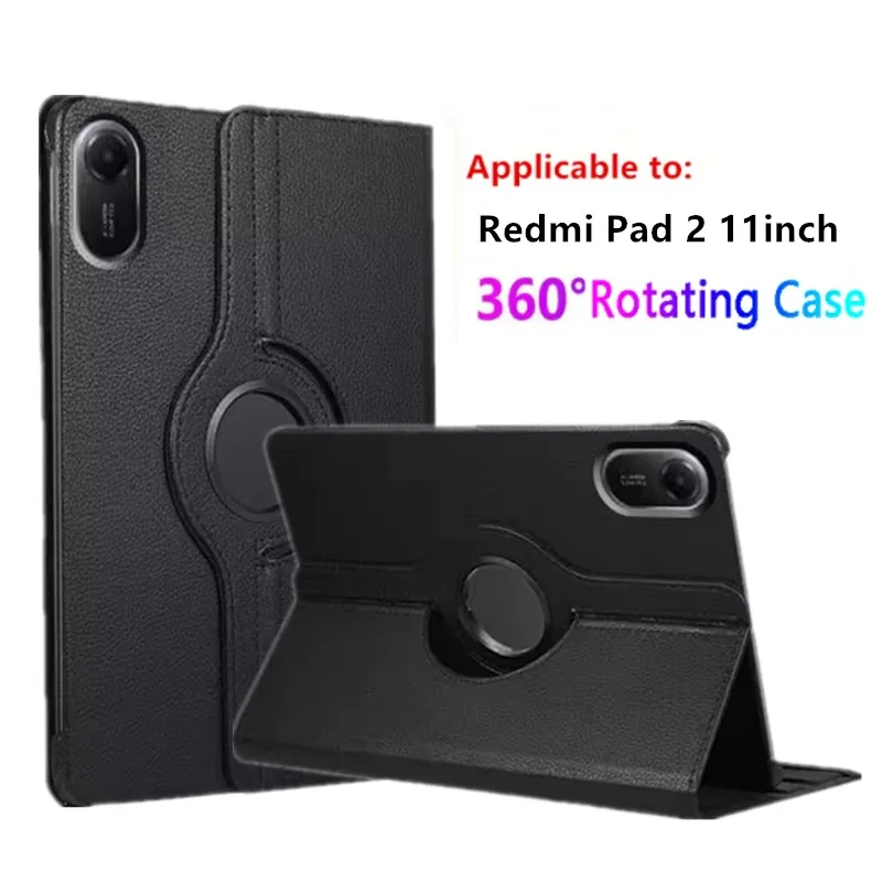 360° Rotating Leather Tablet Case with Smart Flip Stand, 11-inch