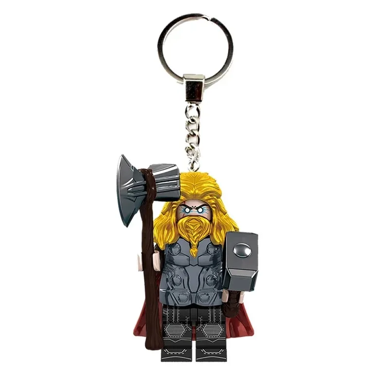 Marvel Avengers Thanos Iron Man Spiderman Doctor Strange Peripheral Movies Children's Building Blocks Keychain Doll Holiday Toy 2