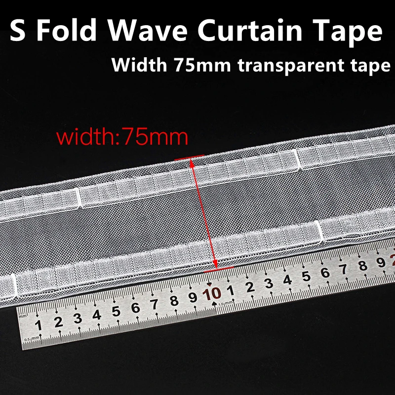 Width75mmTransparentCurtainHeadingPinchPleatTapeHomeSewing