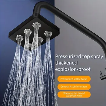 Supercharged Wall-Mounted Shower Head Rotatable Top Spray Shower Head Upgrade Your Bathroom Accessories