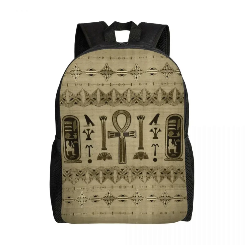 

Egyptian Cross Ankh Backpack for Women Men College School Students Bookbag Fits 15 Inch Laptop Ancient Egypt Hieroglyphics Bags