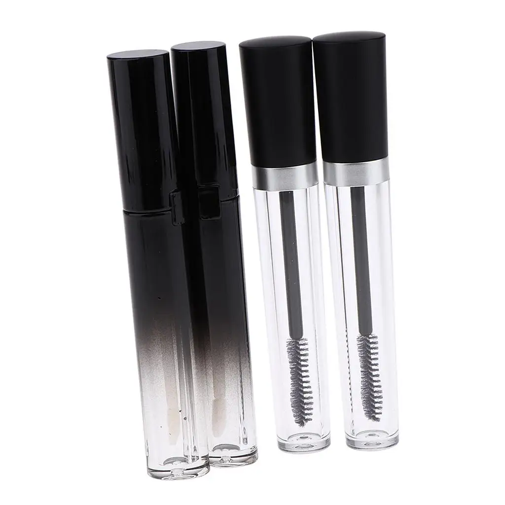 브러시가 포함된 투명한 8ml 빈 튜브 용기, 그라데이션 액체 저장 병