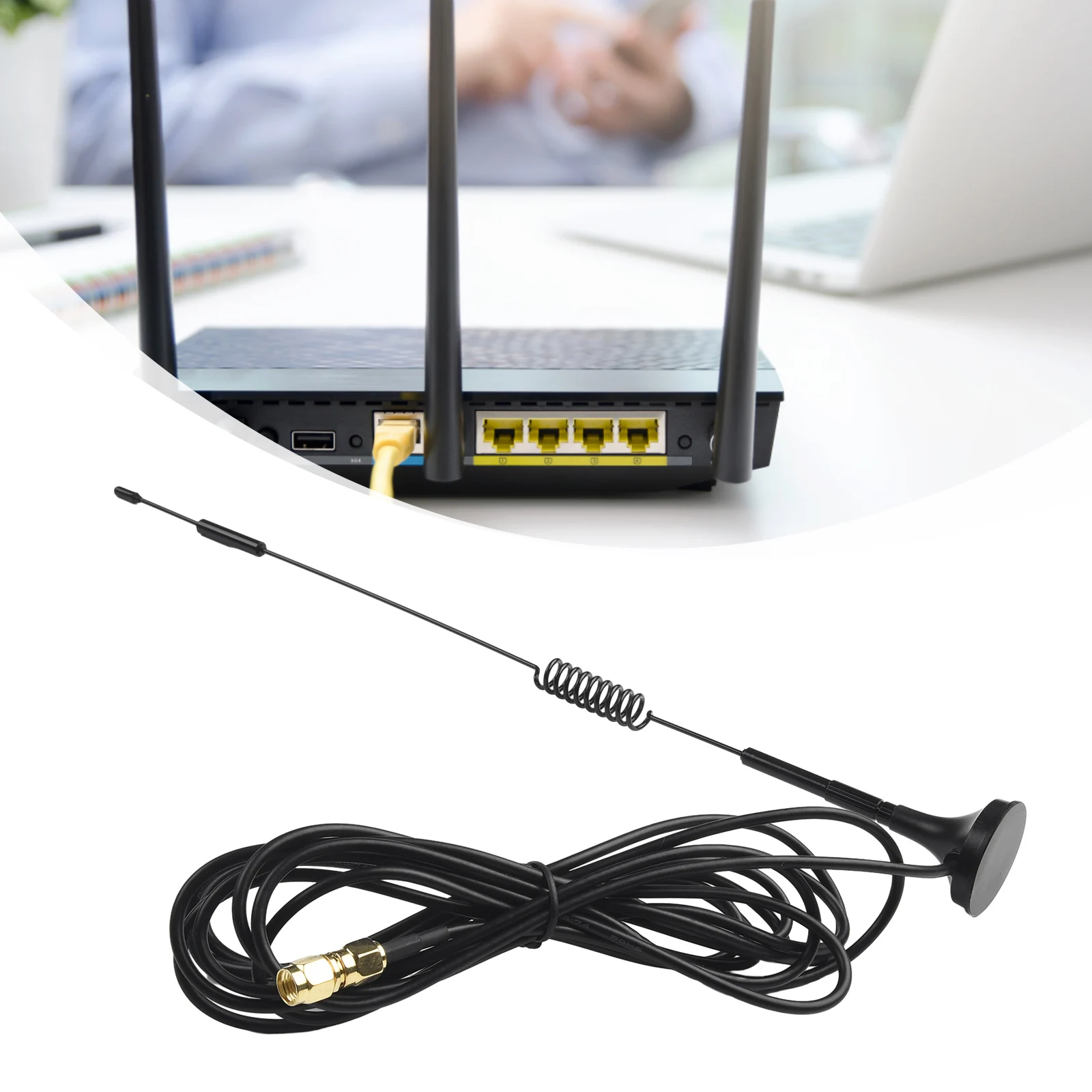 Antenna Aerea Universale Antenna Per Interni Ed Esterni Cavo 3 M 915Mhz Elio Magnetico Lora Miner Sma / Rp-Sma Maschio