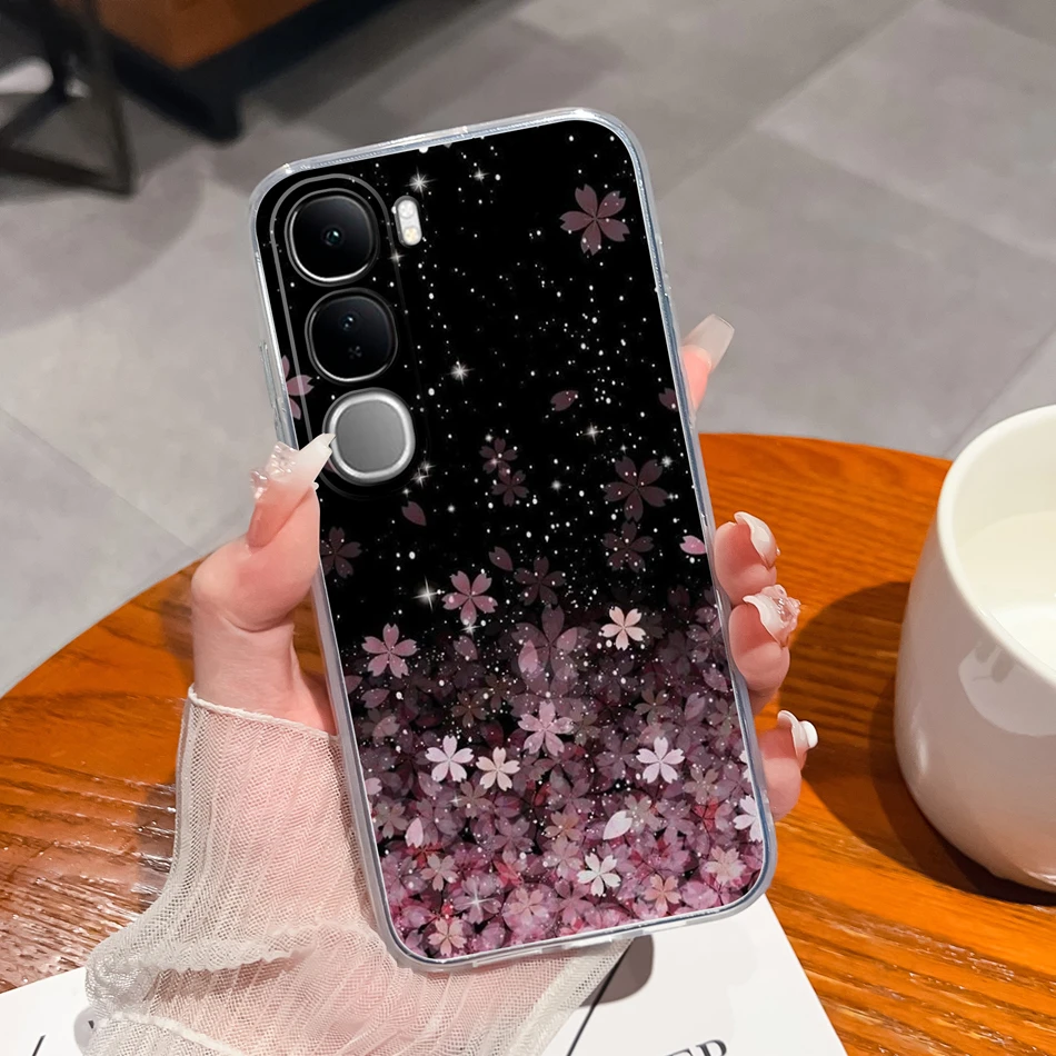 Lucky Flower Transparent Phone Case - Soft TPU Back Cover