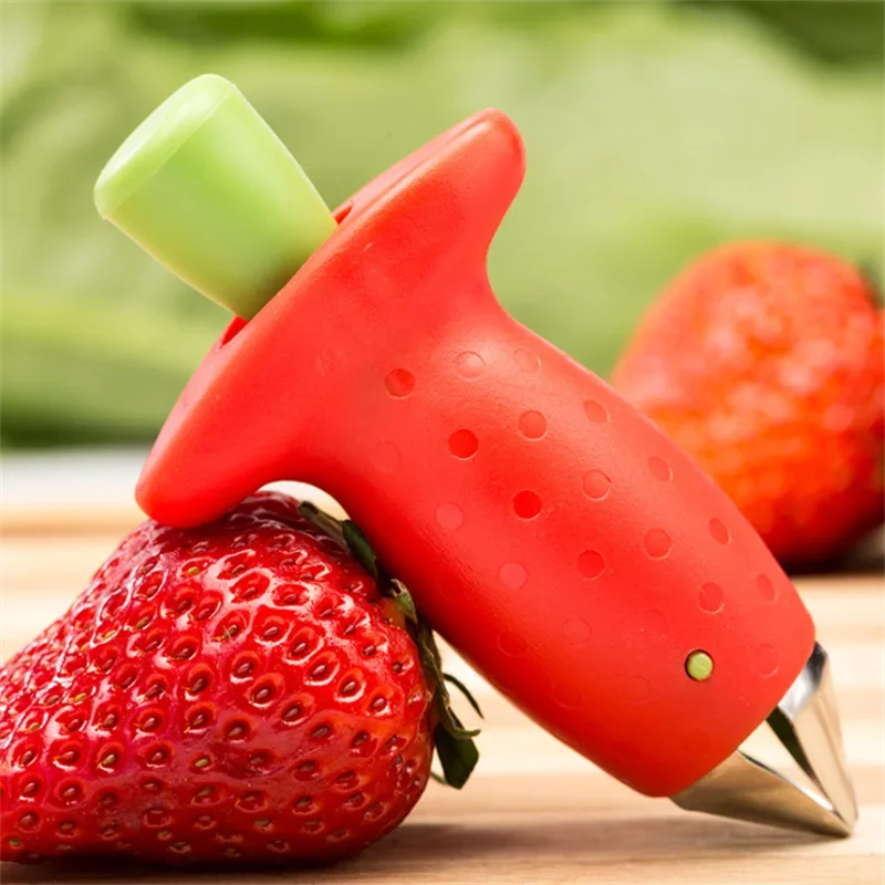 Kitchen Fruit Gadget Tools 2pc/ set Strawberry Slicer Cutter Strawberry  Corer Strawberry Huller Leaf Stem Remover