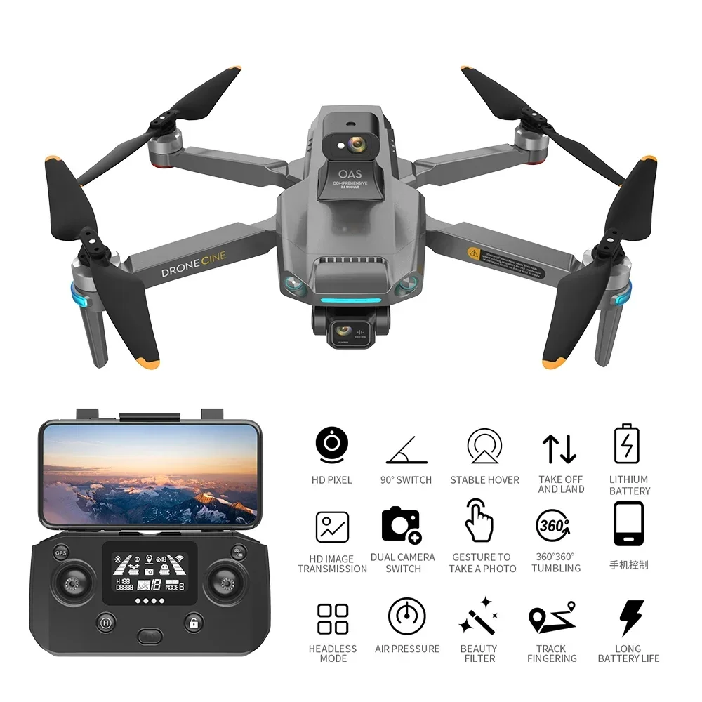 S808 PRO2 드론 5G GPS 탄도 비행 전문 8K 듀얼 카메라, 3 축 흔들림 방지 짐벌, 장애물 회피 와이파이 FPV RC