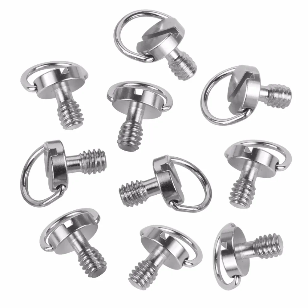 BGNing DSLR 1/4-20 Riemenschraube D-Ring-Adapter Kameraschraubenhalterung 1/4 Zoll Schnellwechselplatte D-Typ Griffschraube Fotografie – Detail 10