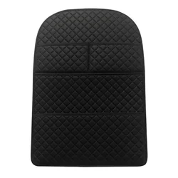 Universal Leather Car Seat Back Protector with Organizer Pocket - Waterproof Anti-Kick Mat - Leather (Black 1pcs)