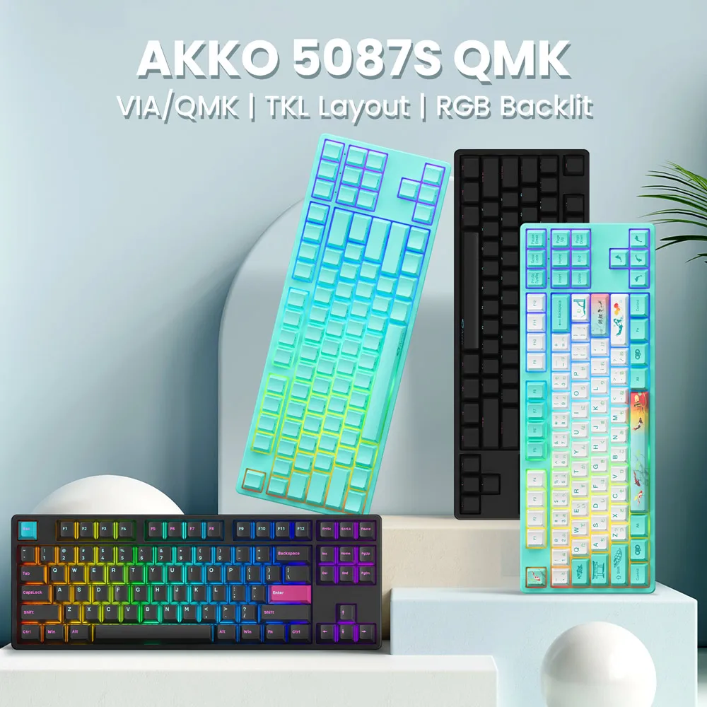 Akko 5087S VIA/QMK Mechanical Keyboard 80% TKL Hot Swap Wired Tray