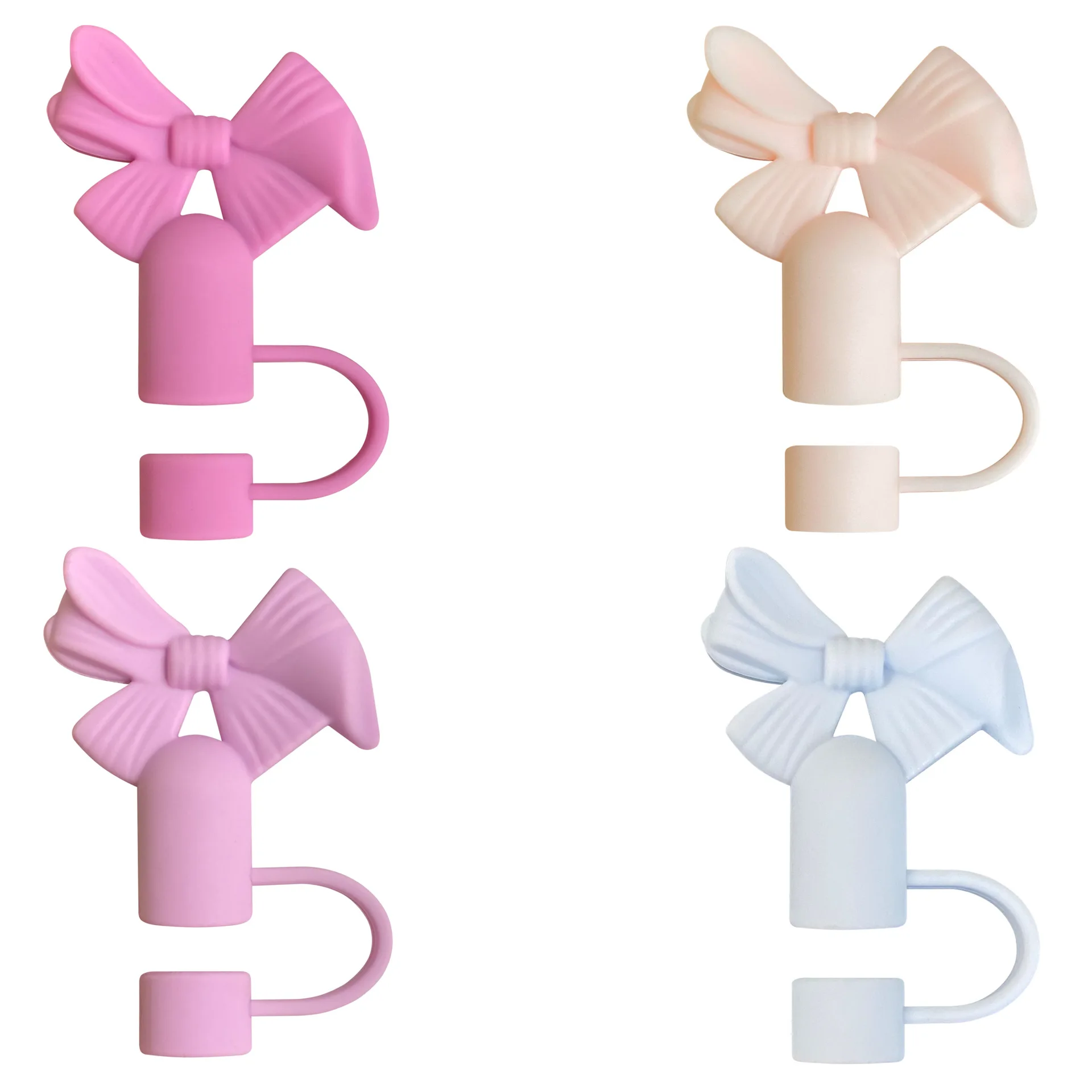 New cute bow 10mm straw cap dust plug cup accessories Straw cap girls must
