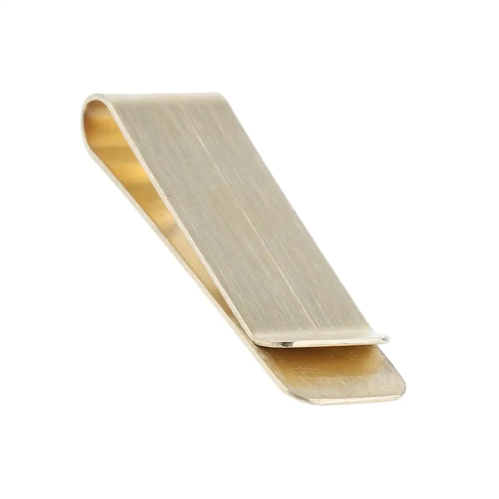 Gold Brass Mens Fashion Money Clip Purse Wallet Card Holder