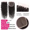 4x4 HD Transparent Lace Frontal Closure Human Hair Straight Body Wave Deep Kinky Curly Remy Hair Free Part PrePlucked Natural 3
