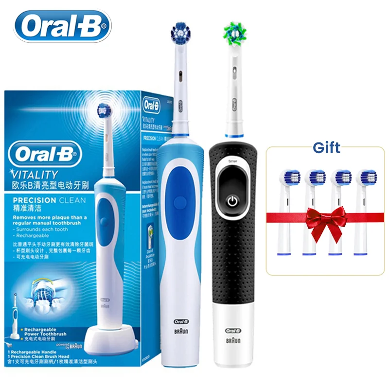 Oral-B Spazzolino Elettrico Rotazione Vibrazione Pulita 3D Dente Bianco Spazzolino Elettrico Per Adulti Testine Sostituibili Ricaricabili