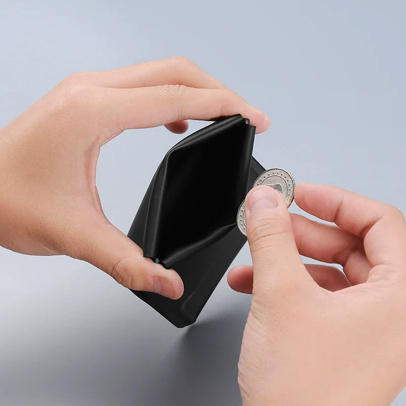 Stylish TPU Foldable Wallet with Magnetic Coin & Card Holder