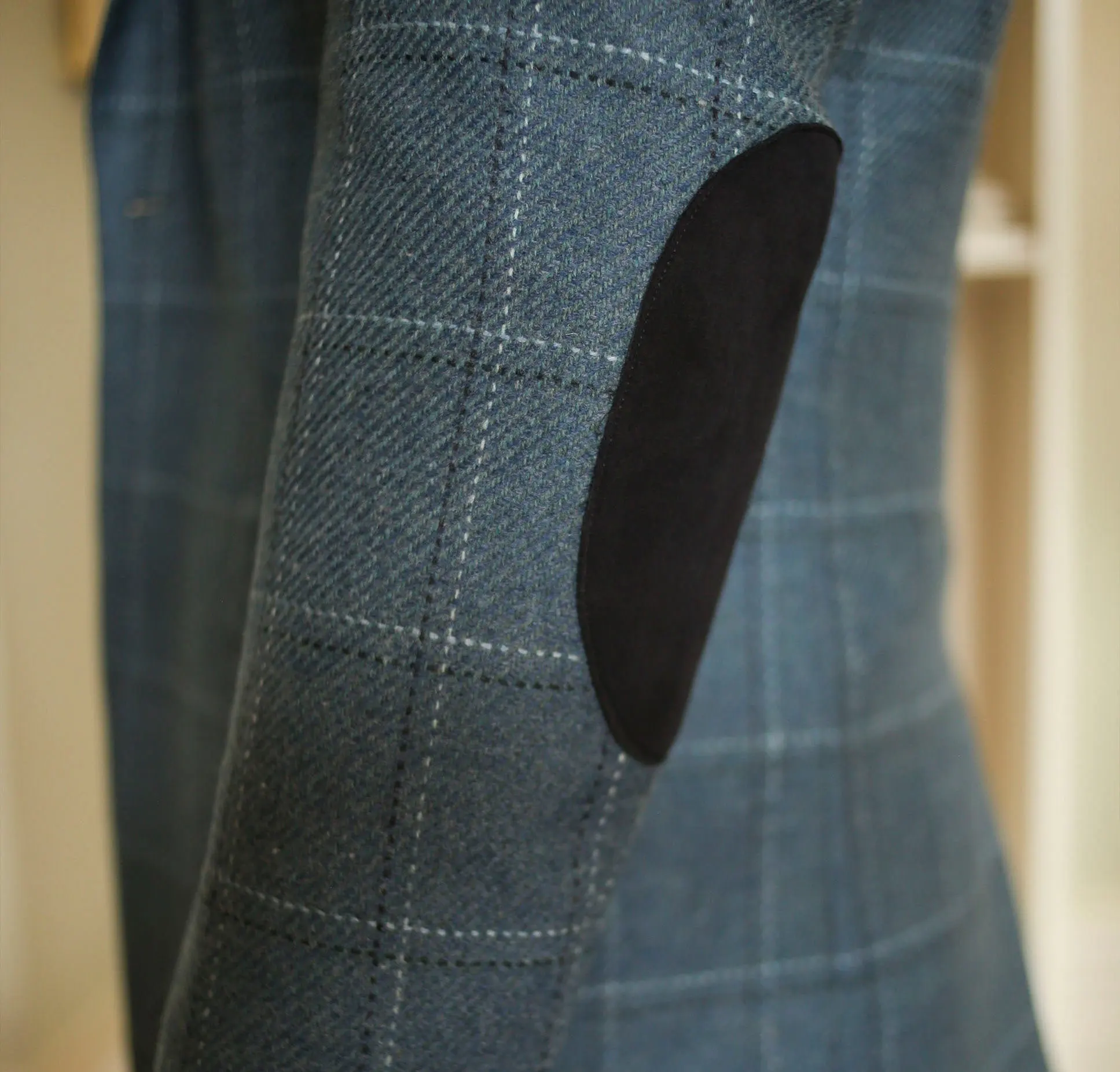 Autumn Elbow Patch Men Blazer For Wedding Plaid Notch Lapel Slim Fit Groom Wear Business Only One Jacket Custom Made