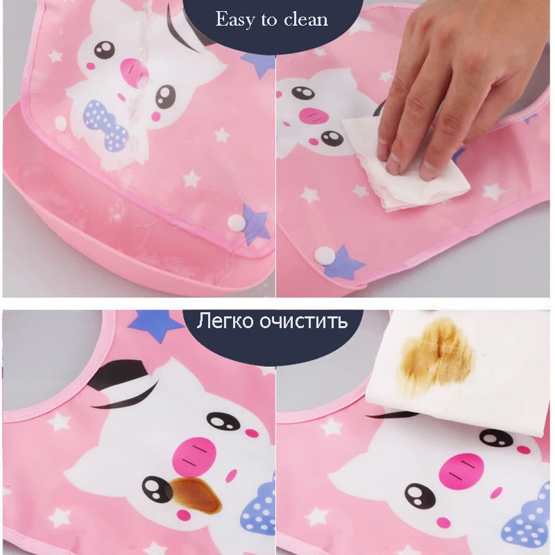 Baby Waterproof Bibs Silicone Feeding Baby Saliva Towel Newborn Cartoon Aprons Baby Bibs Adjustable Feeding Apron Saliva Bandana 4