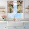 2pcs Wisteria Garden Window Printed Curtain-UV Resistant and Heat Insulated, Suitable for Rod Through Curtains in Various Rooms 3