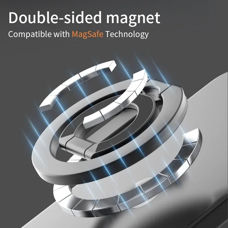 MagSafe 아이폰 16 12 13 14 15 시리즈용 이중 자석 휴대폰 링 홀더 탈착식 휴대폰 그립 킥스탠드