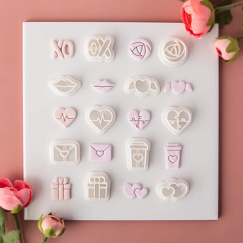 Valentine's Day Series Polymer Clay Cutting Molds Cutters Love Heart Shape For DIY Earrings Jewelry Decoration Making polymer clay cutter