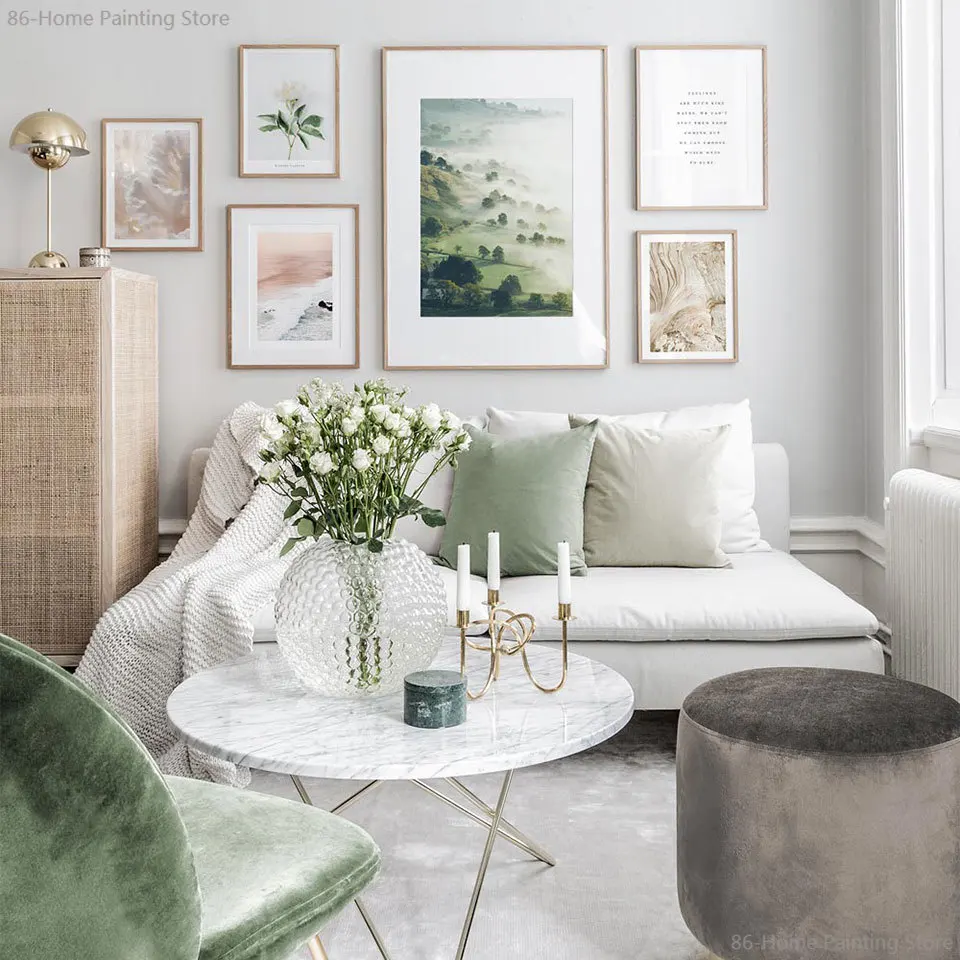 

Nordic Flowers Poster Landscape Canvas Painting Quote Wall Art Modern Wall Pictures for Living Room Home Decor Prints Wall Decor