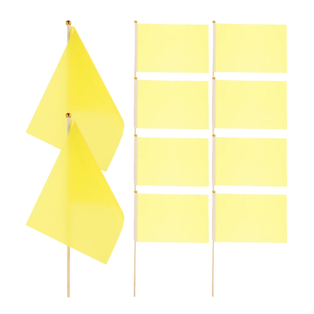 

25 Pcs Small Banner Hand Waving Flag Sticks Decorative Flags Polyester Cloth Mini Handheld Colorful