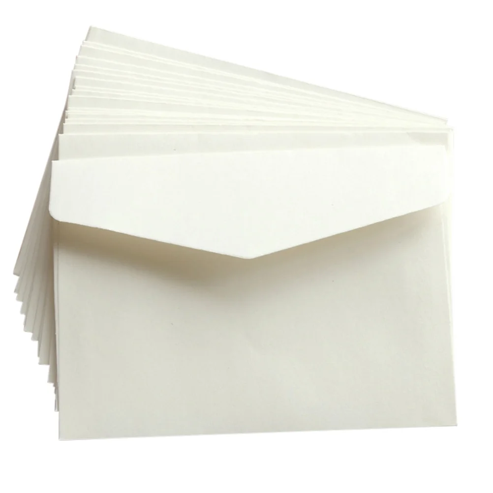 100 Pcs Mini Blank Envelope Document Storage Bag No Word Envelopes Mail Sack Cards Wrapping Paper Letter Packaging White