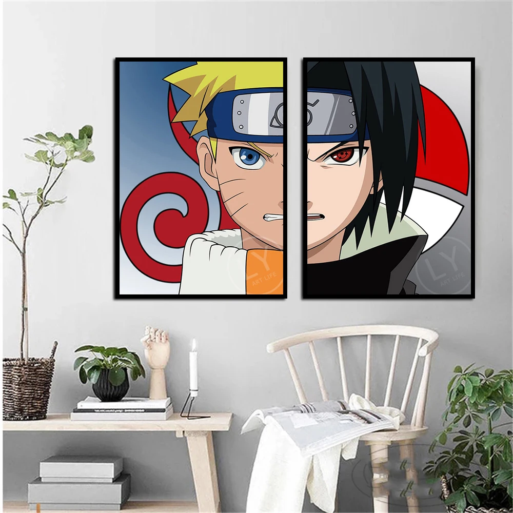 Anime ninja personagem uchiha shisui desenho animado pintura decorativa  preto e branco retro arte cartaz da lona - AliExpress