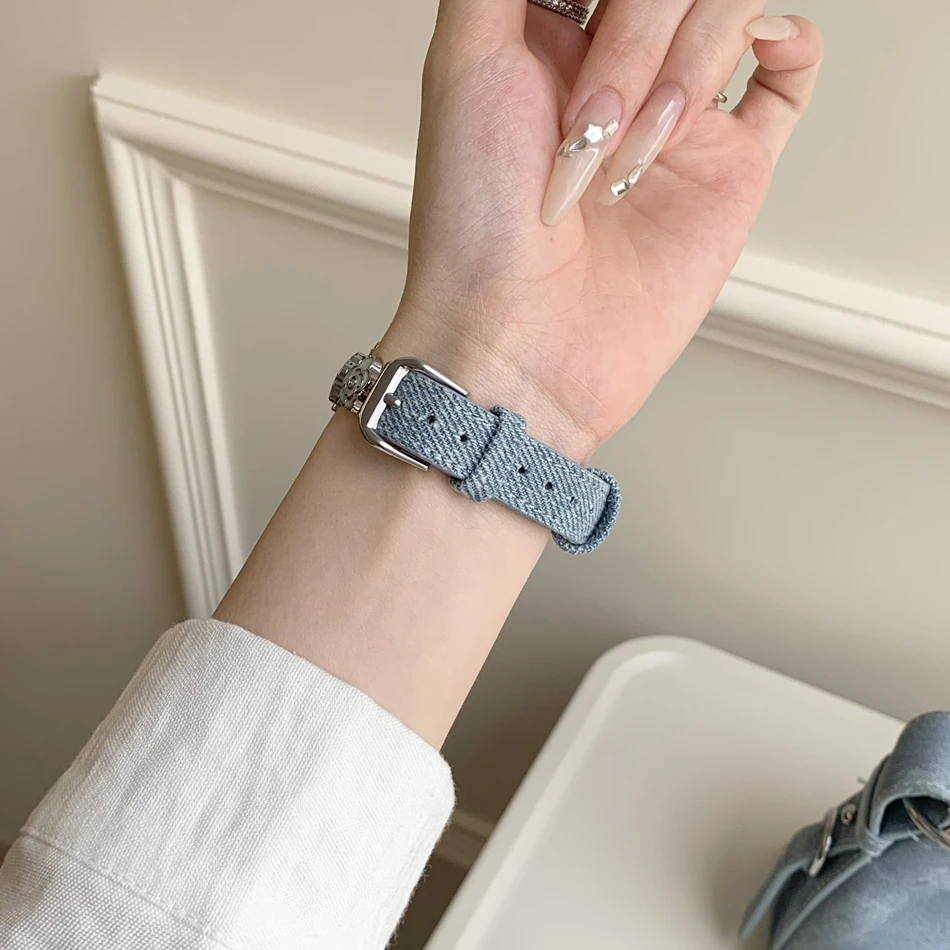 Camellia Metal Leather Strap Watch Band - Elegant and Versatile Design