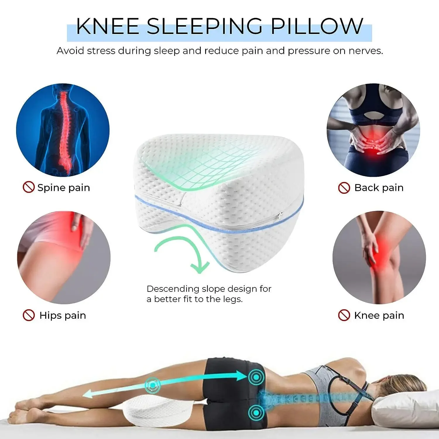 Leg Pillow Pillows Supported by Legs and Knees Relieve Sciatica Accelerate Blood Circulation and Alleviate Lower Back Leg Pain