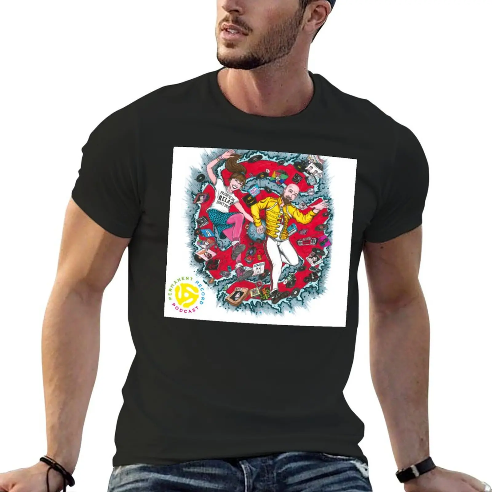 

Permanent Record Podcast (Color) T-Shirt cute tops blanks basketball graphic tees summer tops mens graphic t-shirts hip hop