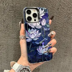 Luxury Floral Aesthetic Shockproof Laser Phone Case for iPhone 17 (CH - Black HHZSH 2)