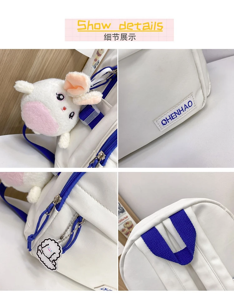 Small Simple Panelled College Backpack Casual Nylon For Teenage Girls School Bags Women 2022 New Student Cute Young Girl Bag