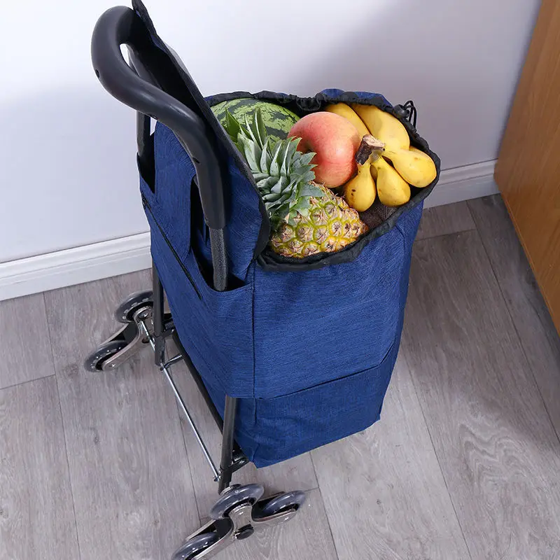 

Grocery Cart Home Shopping Portable Trolley Hand Trailer Stall Courier Wheel Folding Small Pull