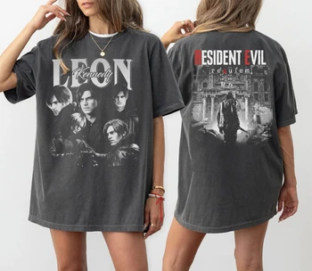 Leon S. Kennedy Resident Evil 9 Requiem Shirt Biohazard Tee Grace Emily Gideon Tee Short Sleeve Women for Spring Summer Unisex 1