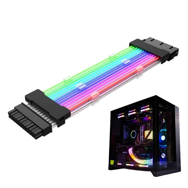 RGB Sleeved Cables High Power Cable Extension With Color Modes PC Internal  Components For Any Brand And High Power Supply - AliExpress